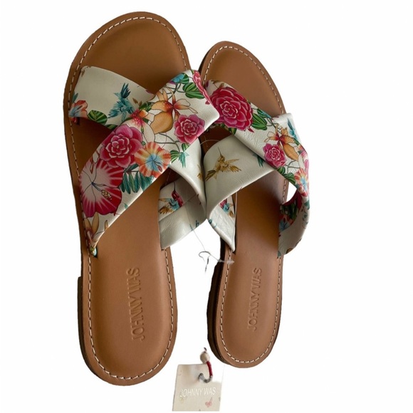 Johnny Was Andra Floral Cross-Band Sandals – Size 7 - Picture 6 of 7